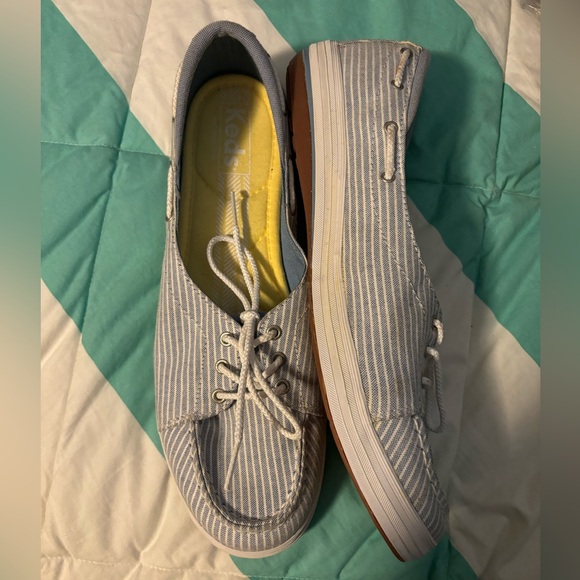 Keds blue and white stripe canvas boat shoes size 9.5 - Picture 4 of 5
